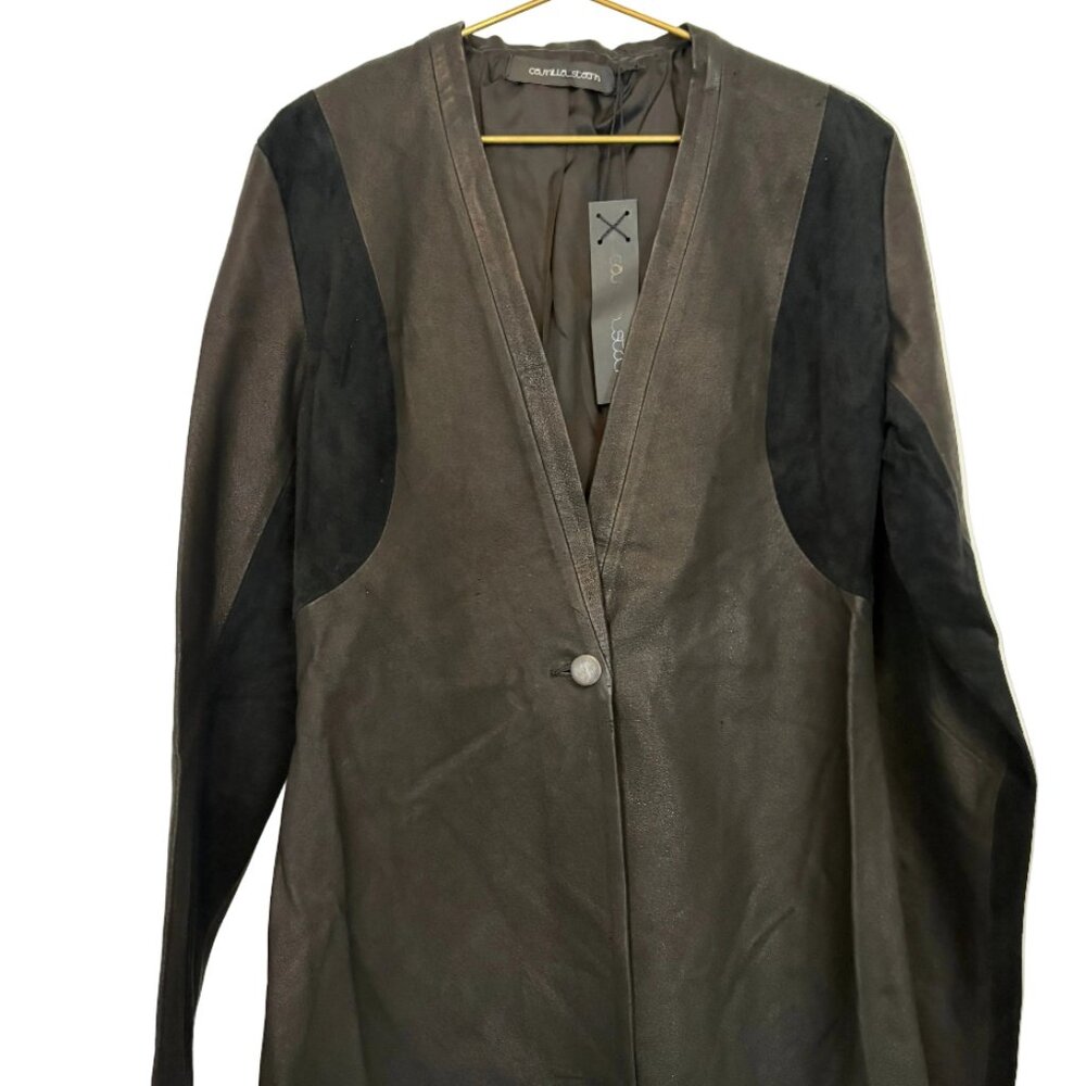 THE CAVALIÉR DRAPE BACK JACKET / BLACK LEATHER - image 2